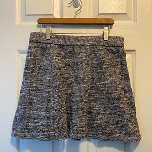 LOFT Gray and White Textured Skirt